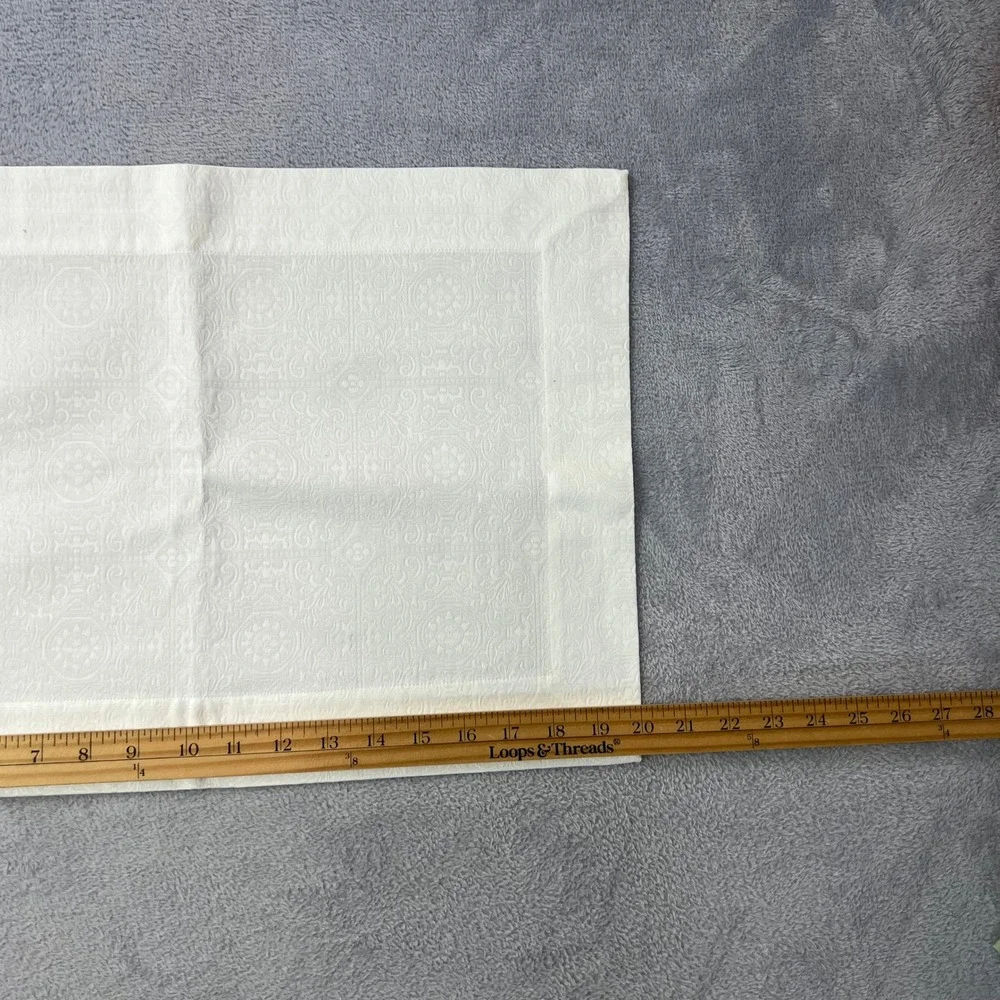Vtg. Sferra Bros 100 Egyptian Cotton White Damask Jacquard Placemats Set of 10